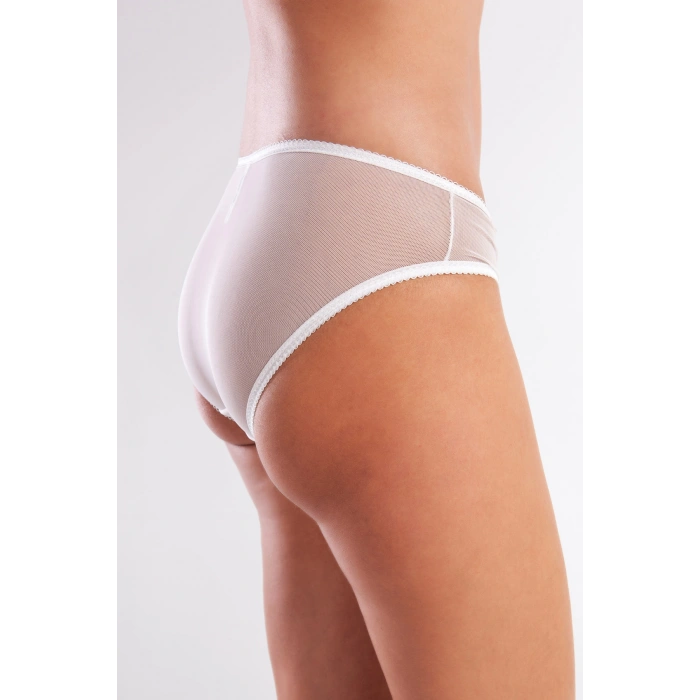 Golshan Gaspara Mini Slip, Kadın Güpürlü Tüllü Ekru  Normal Kesim Külot