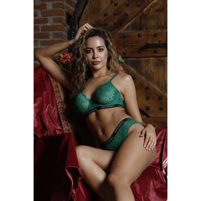 Golshan Gaudy Lace Bra, Yeşil Konforlu ve Şık Sütyen