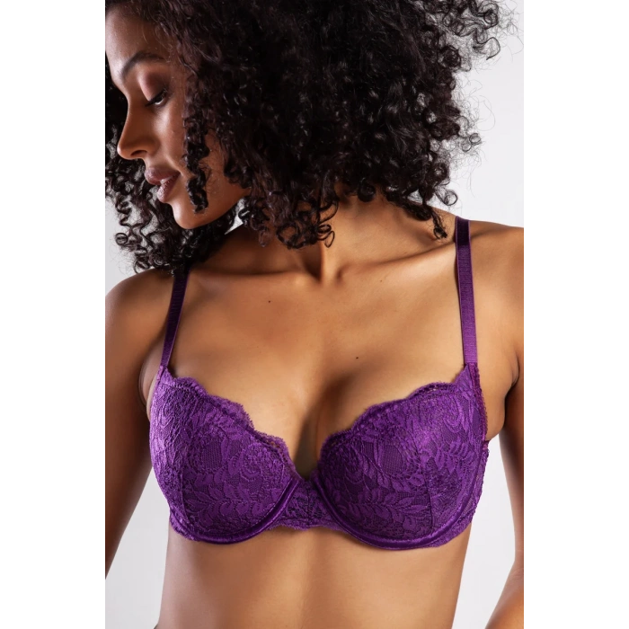 Golshan G.Colors Balconette Foam Push Up Bra, Mor Konforlu ve Şık Sütyen