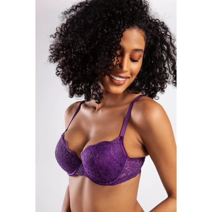 Golshan G.Colors Balconette Foam Push Up Bra, Mor Konforlu ve Şık Sütyen