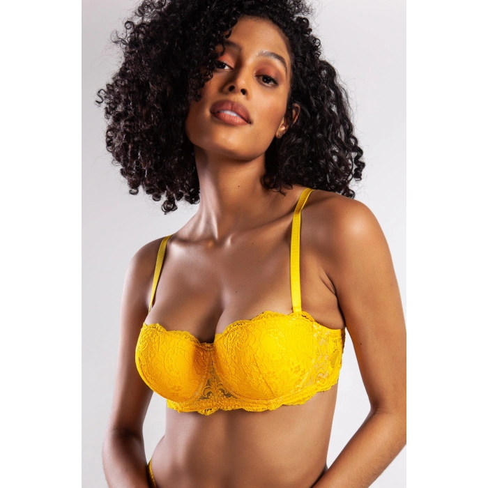 Golshan G.Colors Push Up Strapless Bra, Sarı Konforlu ve Şık Sütyen