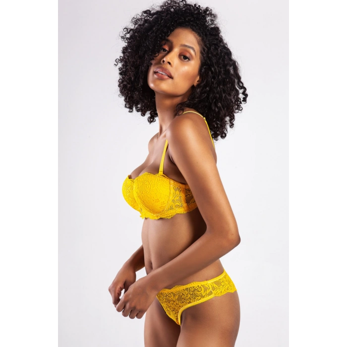 Golshan G.Colors Push Up Strapless Bra, Sarı Konforlu ve Şık Sütyen