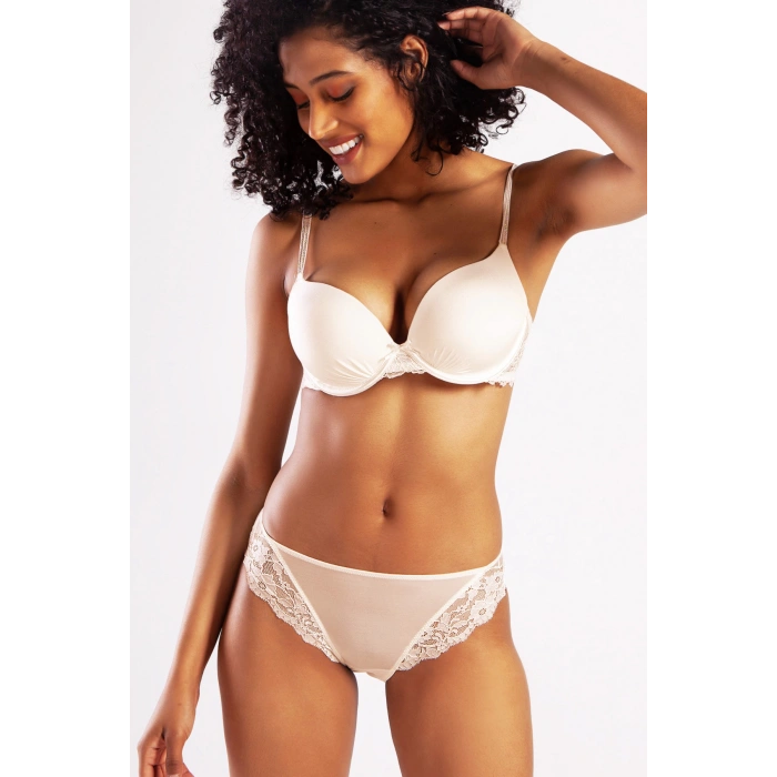 Golshan Goldy Mini Slip, Kadın Dantelli Ten Külot