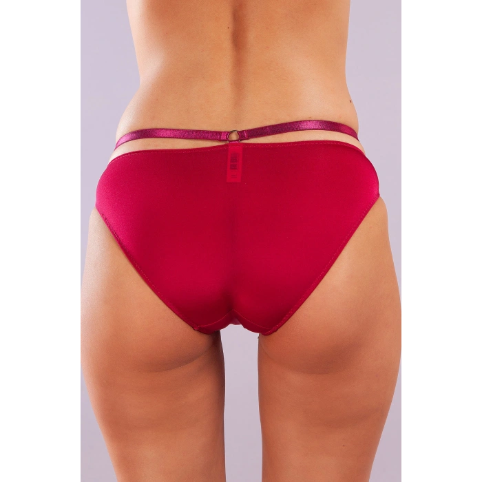 Golshan Gorbus Mini Slip, Kadın Micro Bel Şeritli Şarap Renkli Külot