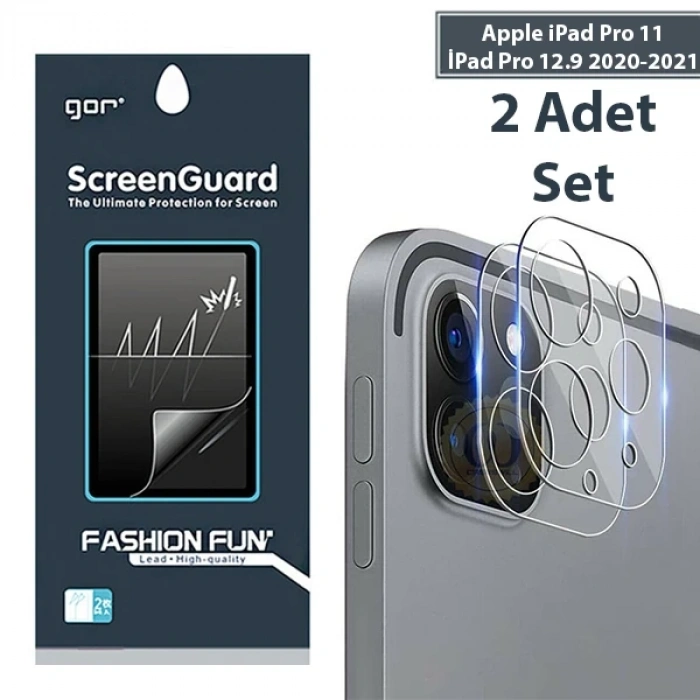 Gor İpad Pro 11 İpad Pro 12.9 2020-2021 3d Cam Kamera Koruyucu 2 Set