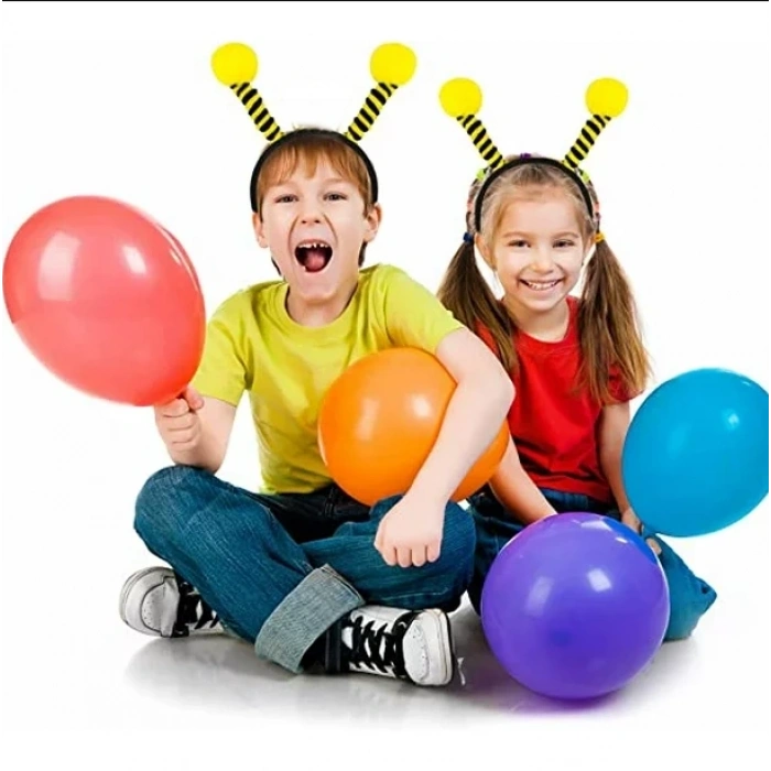 Gösteriler İçin Sarı Ponponlu Mega Arı Taç Arı Maya Tacı 25x11 cm (4887)