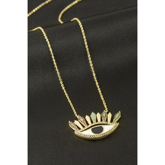 Göz Zirkon Taşlı Kolye