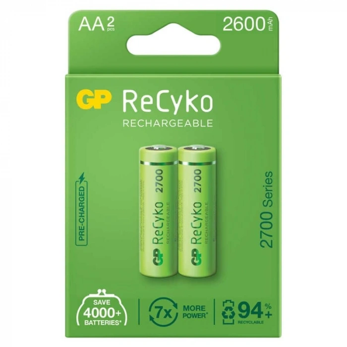 GP ReCyko 2600mAh AA Şarj Edilebilir Kalem Pil 2lİ Paket