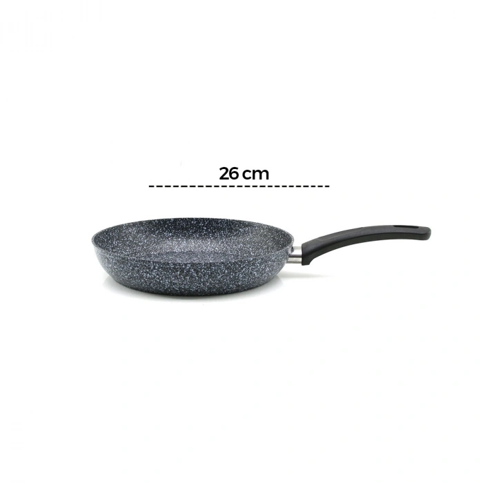 GRİ 7 PARÇA GRANİT TENCERE - TAVA SETİ 20-24CM DERİN - 27CM BASIK CAM KAPAK TENCERE - 26CM TAVA (4887)