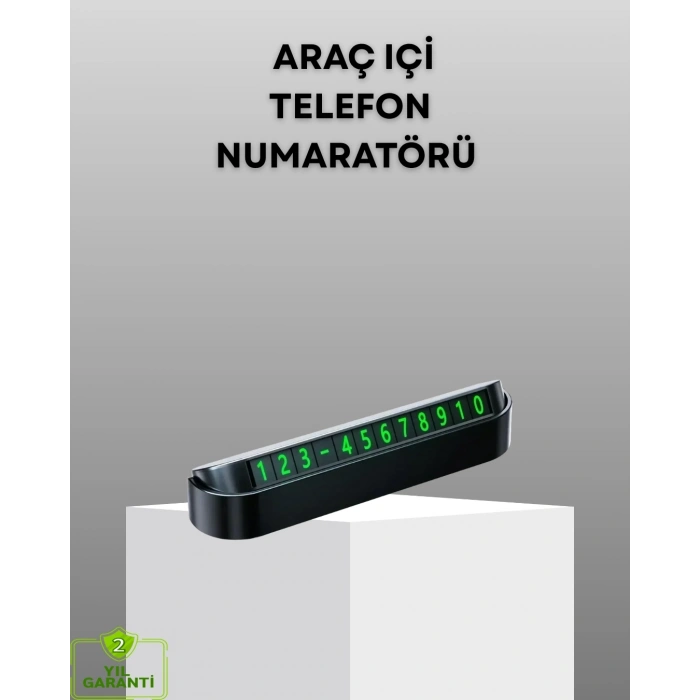 Gri Alüminyum Araç İçi Telefon Numaratörü – Dayanıklı, Modern Ve Net Görünürlük Sağlayan Tasarım
