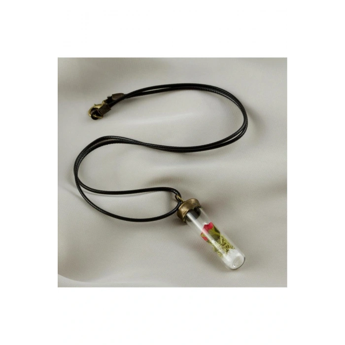 Gül Fanus Canlı Kolye