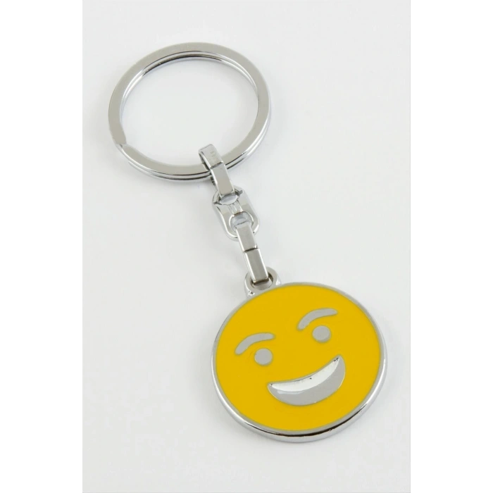 Gülen Yüz Emoji Metal Anahtarlık