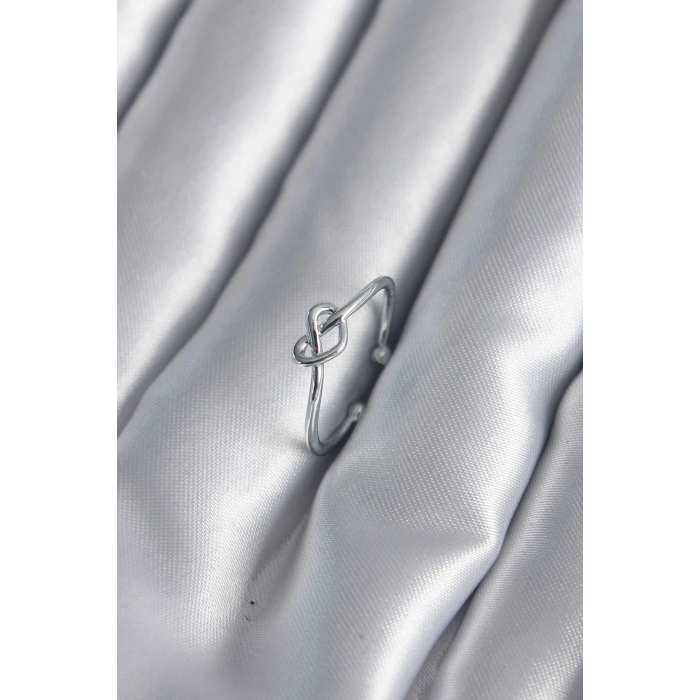 Gümüş Renk Düğüm Kalp Model Kadın Yüzük - TJ-BYK2946