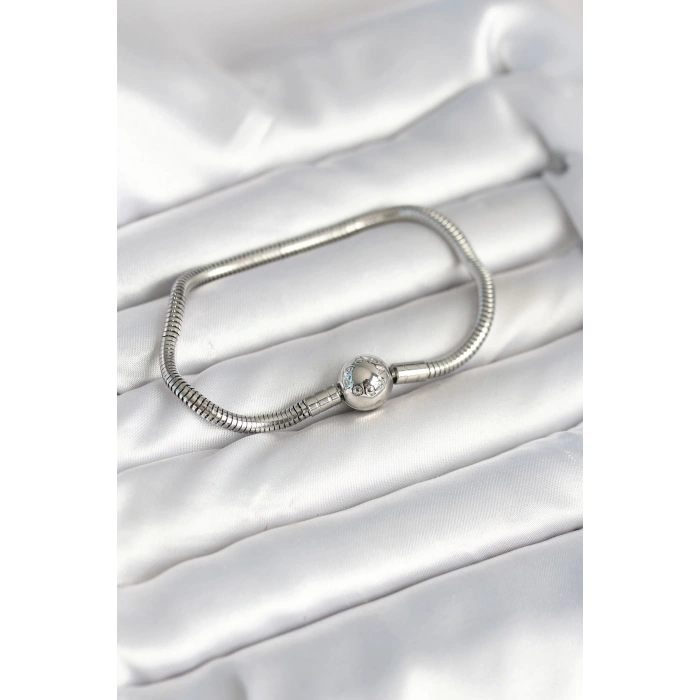 Gümüş Renk Pirinç Charm Bileklik - TJ-BB8015