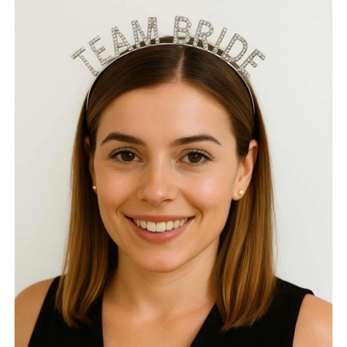 Gümüş Renk Team Bride Taç Plastik – Gelin ve Nedime Tacı