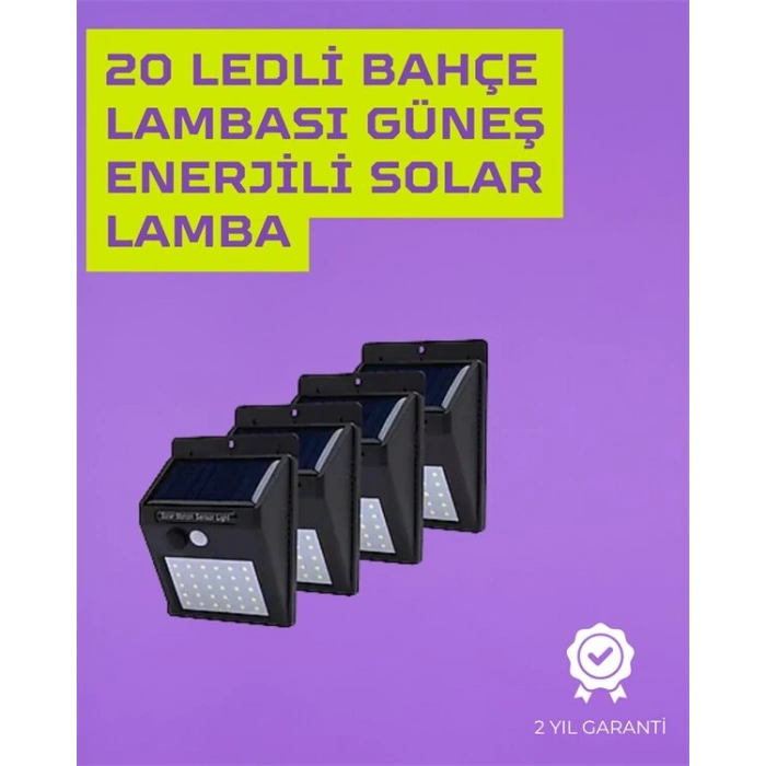 Güneş Enerjili Akıllı Duvar Lambası | Pır Sensörlü Otomatik Aydınlatma Dış Mekan İçin