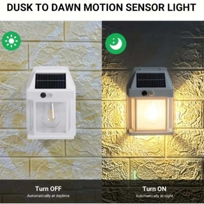 Güneş Enerjili Bahçe Led Ampul Hareket Sensörlü Bahçe Led  Su Geçirmez 3 Modlu Solar Led