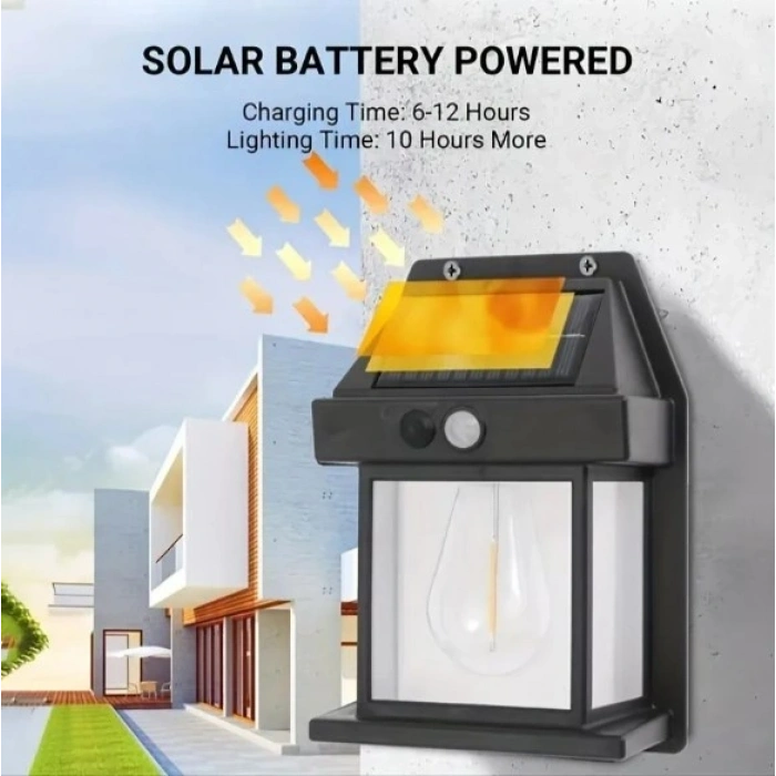 Güneş Enerjili Bahçe Led Ampul Sensörlü Bahçe Led  Su Geçirmez 3 Modlu Beyaz