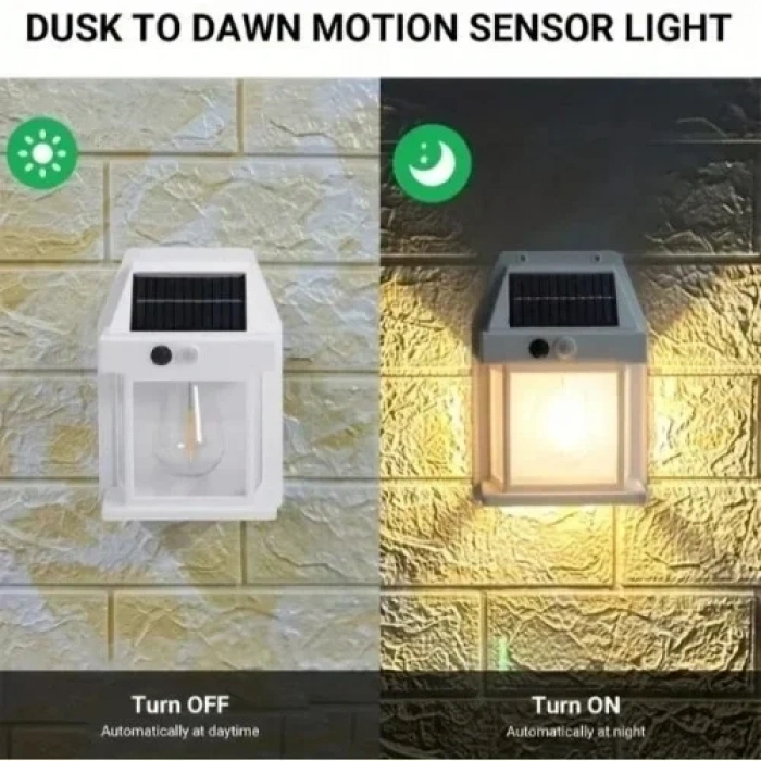 Güneş Enerjili Bahçe Led Ampul Sensörlü Bahçe Led Su Geçirmez 3 Modlu Beyaz