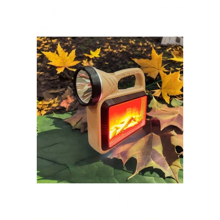 Güneş Enerjili Şömineli Çok Fonksiyonlu Çift Işık Kaynağı Usb Şarjlı Solar El Feneri