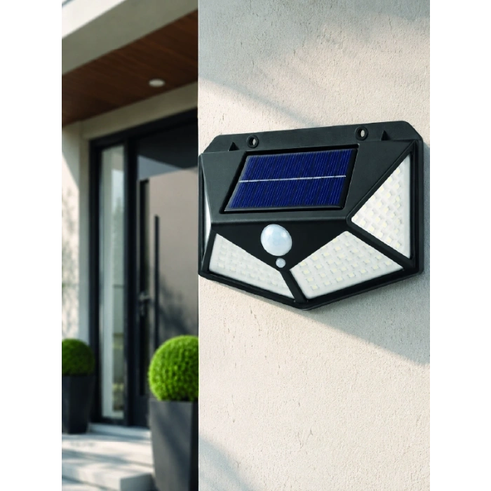 Güneş Enerjisi İle Şarj Olan Hareket Sensörlü 3 Modlu Led Dış Mekan Duvar Aydınlatması