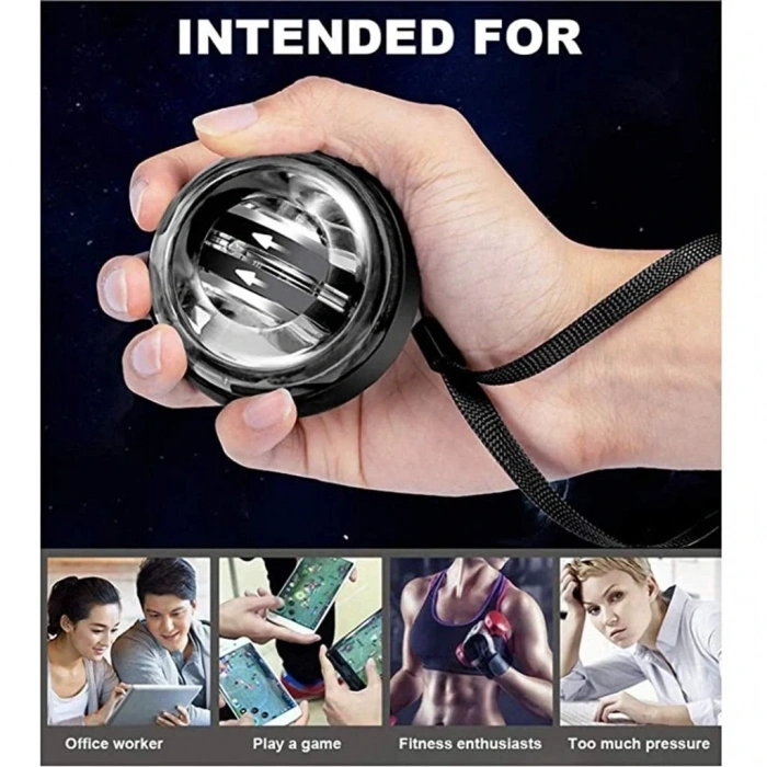 Gyro Ball El Bilek Egzersiztopu Otomatik Jiroskop Kol Kuvvet Spor Ekipmanı (4887)