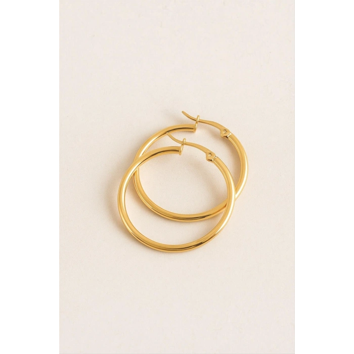 Halka Lüks Çelik Küpe 3 cm