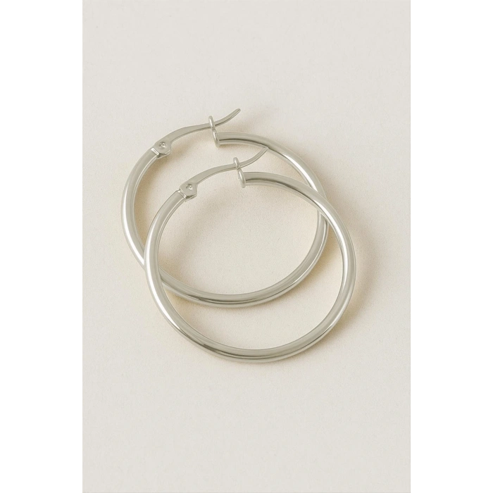 Halka Lüks Çelik Küpe 4,5 cm