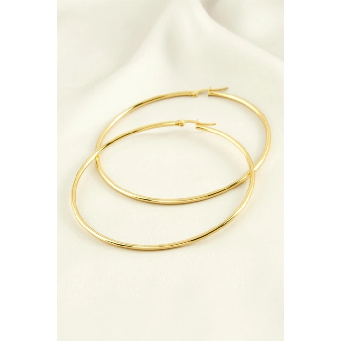 Halka Lüks Çelik Küpe 6 cm