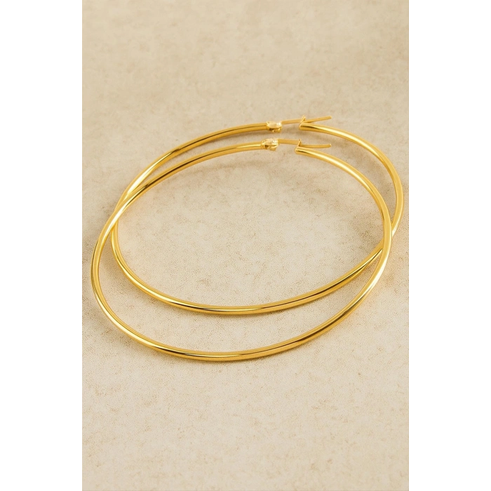 Halka Lüks Çelik Küpe 7 cm