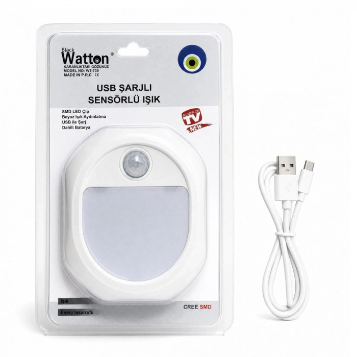 Hareket Sensörlü USB Şarjlı LED Lamba WT-739