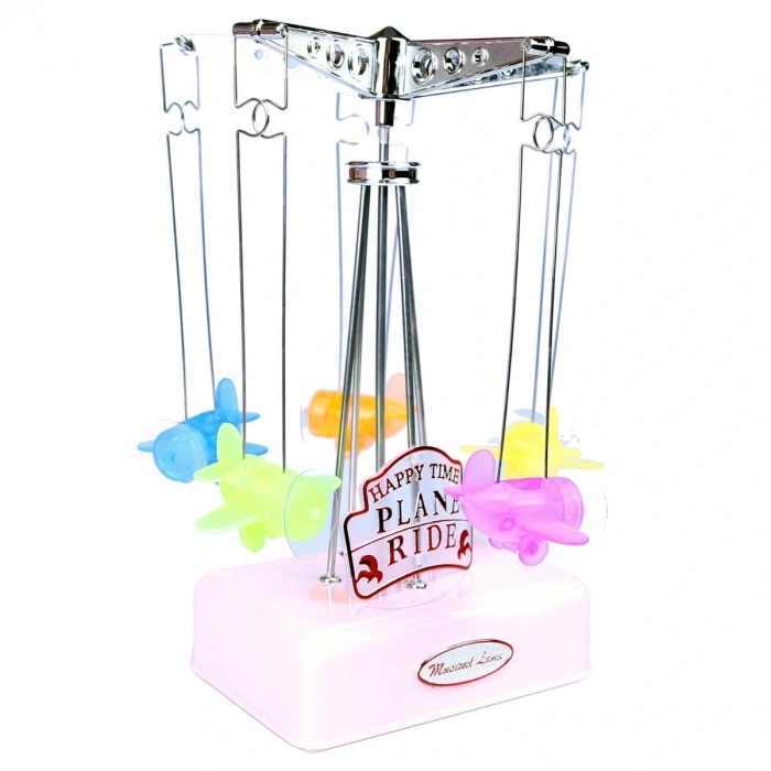 Hareketli Uçaklı Kurmalı Hediyelik Küçük Müzik Kutusu Aleti (4887)