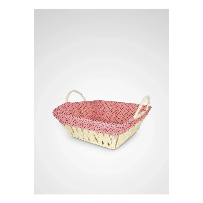 Hasırlı Bezli Ekmek Sepeti Dikdörtgen Renkli -8822