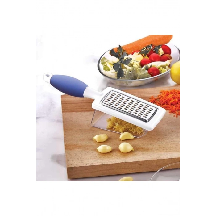 Hazneli Rende Saplı Çift Yönlü Sarımsak Peynir Meyve Sebze El Rendesi  FR-166