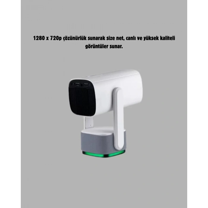 Hd 720p Projeksiyon Cihazı – Geniş Ekran 10.000 Saat Ampul Ömrü Ev Sineması Deneyimi