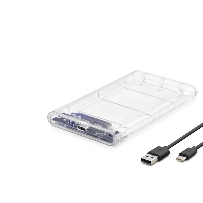 Hdd Kutu Type-C3.1 + Usb3.0 2.5 Transparent HDX1766