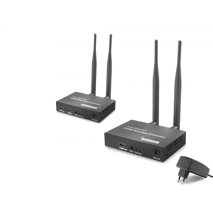 Hdmi Kablosuz Görüntü Ve Ses Aktarım Seti Loop-Out 1080P 200 M Siyah HDX1444