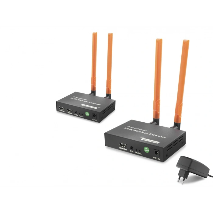 Hdmi Kablosuz Görüntü Ve Ses Aktarım Seti Loop-Out 1080P 300 M Siyah HDX1384