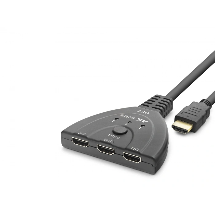 Hdmı Switch 4K 60 Hz Hdr Kablolu 3 Giriş 1 Çıkış Siyah HDX7870