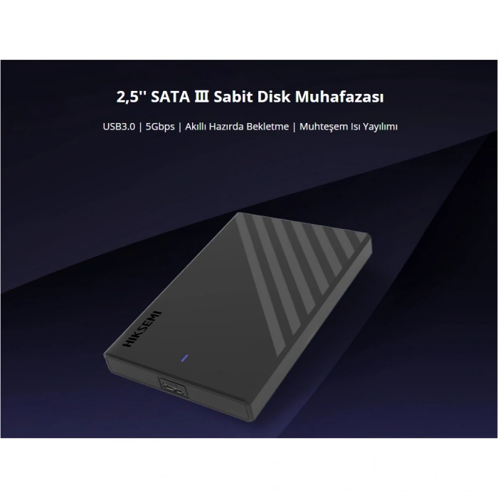 Hıksemı Hs-hub-mhb201 Usb3.0 25" Disk Kutusu. (ssd Ve Hdd Destekler 5gbps Siyah Win Mac-os Linux Android)(1923)