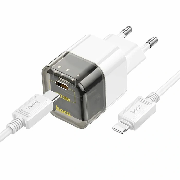 Hoco C131a Platinum Pd30w+Qc3.0 Girişli Hızlı Şarj Başlığı Ve Type-c To İphone Lightning Kablo