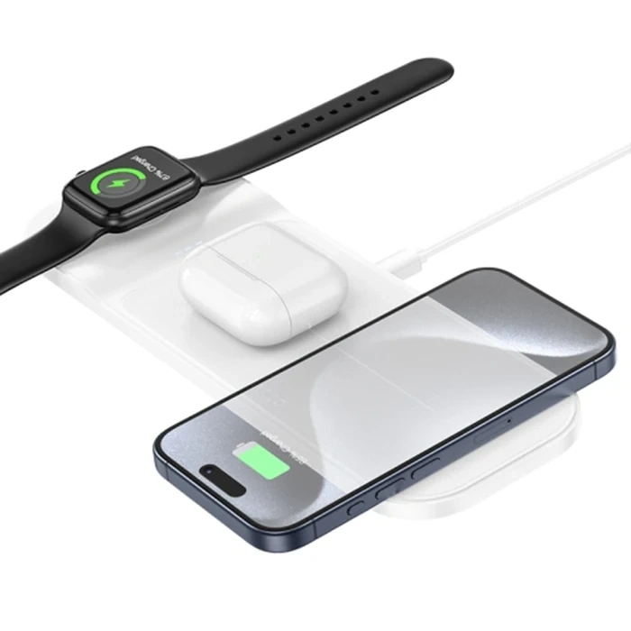 Hoco CQ5 3in1 Wireless Kablosuz Hızlı Şarj Standı (telefon-kulaklık-apple Watch)