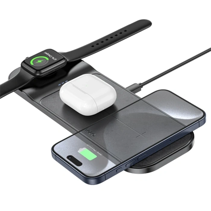 Hoco CQ5 3in1 Wireless Kablosuz Hızlı Şarj Standı (telefon-kulaklık-apple Watch)