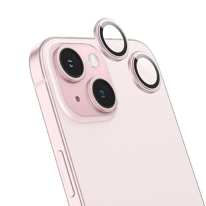 Hoco Crystal Clear İphone 15-15 Plus Hd 3d Metal Çerçeveli Kamera Koruyucu Lens