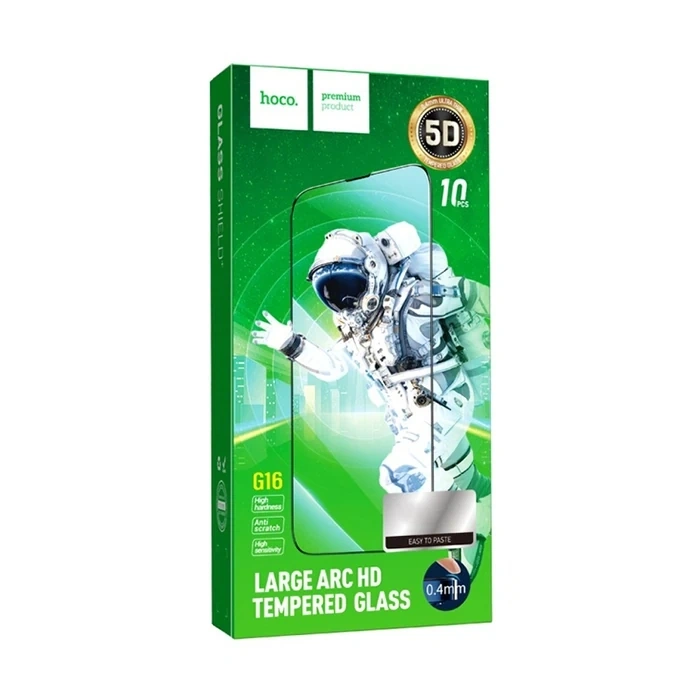 Hoco Guardian Shield Series İphone 15 Pro 5d Tempered Kırılmaz Cam Ekran Koruyucu 10 Adet Set