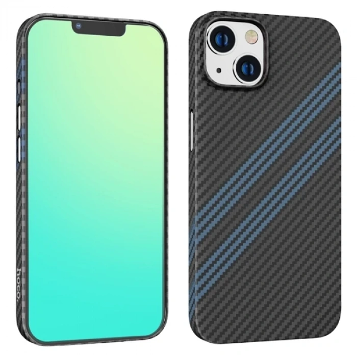 Hoco İphone 14 Plus 6.7 Kılıf Kevlar Texture Darbe Emici Telefon Kılıfı