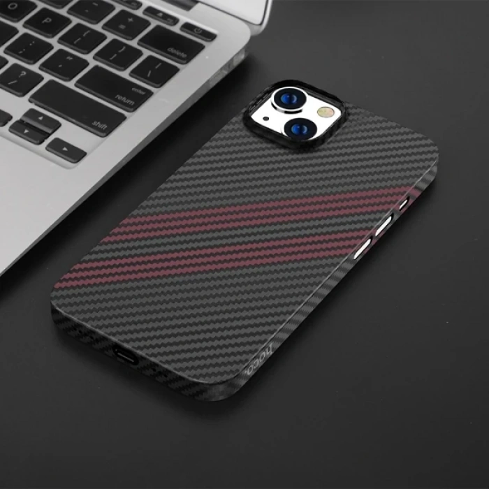Hoco İphone 14 Plus 6.7 Kılıf Kevlar Texture Darbe Emici Telefon Kılıfı