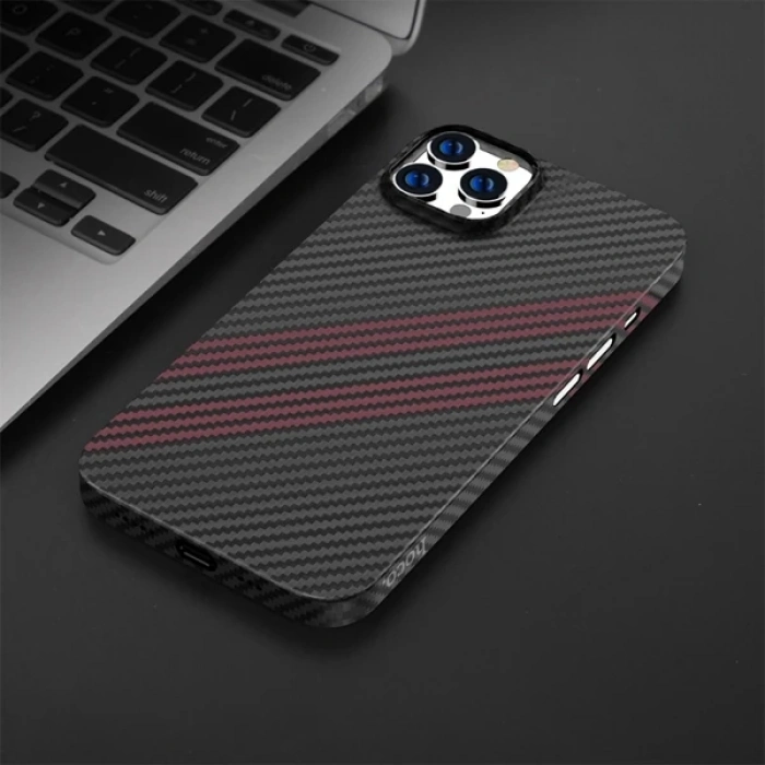 Hoco İphone 14 Pro 6.1 Kılıf Kevlar Texture Darbe Emici Telefon Kılıfı
