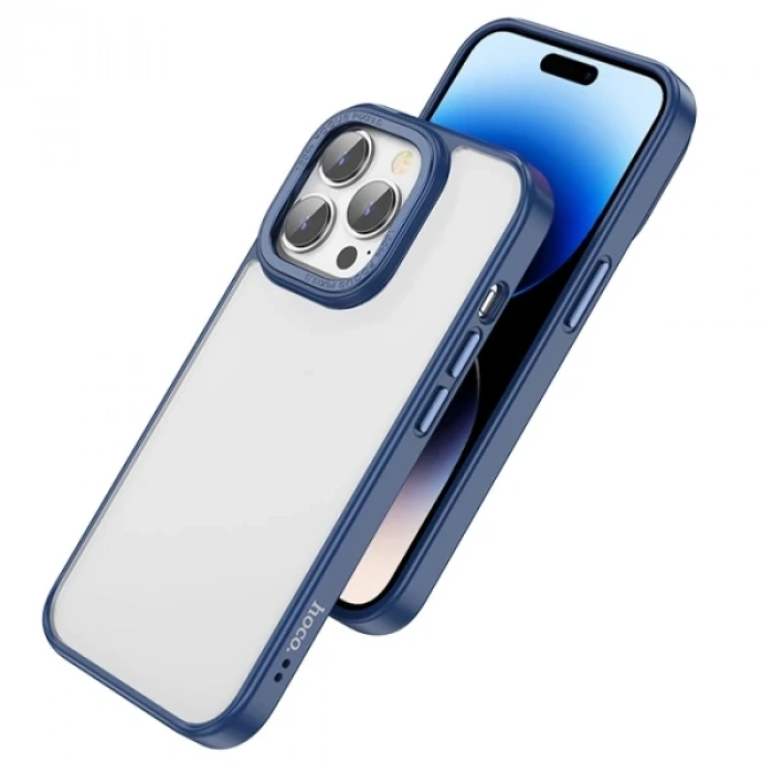 Hoco İphone 14 Pro Golden Shield Frosted Silikon Telefon Kılıfı