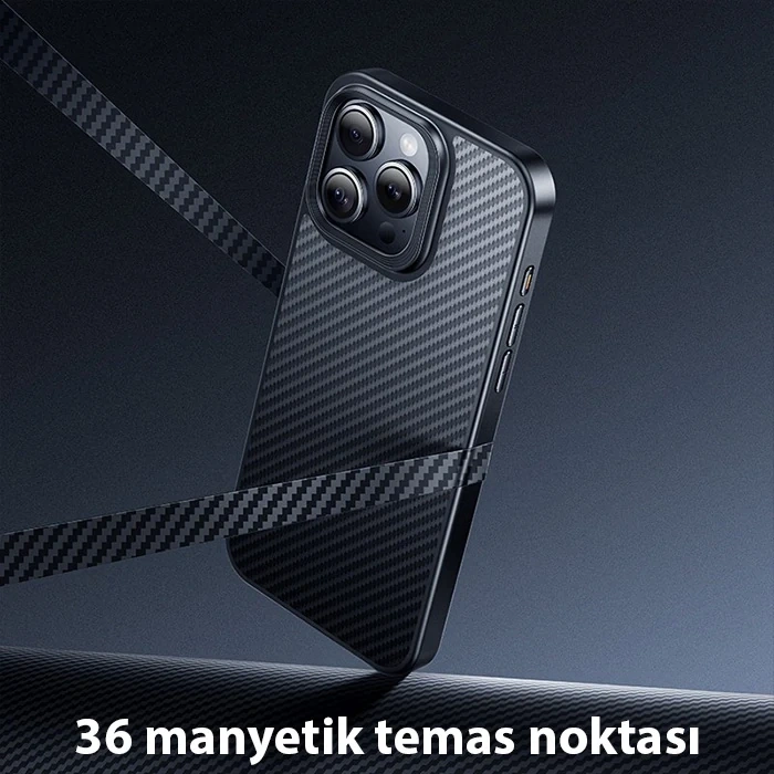 Hoco İphone 15 Pro Max As7 Kevlar Kılıf Manyetik Magsafeli Telefon Kılıfı
